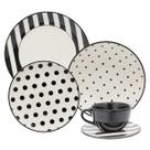 Aparelho de Jantar e Chá 30 Peças Oxford Unni Stripes And Dots Aparelho de Jantar e Chá 30 Peças Oxford Unni Stripes And Dots