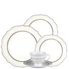 Aparelho de Jantar e Chá 30pçs Trèsor Porcelana New Bone Filete Dourado