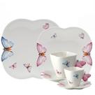 Aparelho de Jantar e Chá 36pçs Borboleta Porcelana Wolff
