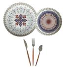 Aparelho de Jantar e Faqueiro 30 Peças Mosaico - Cerâmica/Axo Inox Super Saldão. Aparelho de Jantar e Faqueiro 30 Peças Mosaico - Cerâmica/Axo Inox Super Saldão.