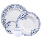 Aparelho de Jantar em Porcelana Decorada 24 Peças Tramontina Azzura 6 pessoas Mesa Posta