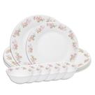 Aparelho de Jantar Jogo 18 Peças Prato Raso Sobremesa e Bowl Flowers Em Casa Tem