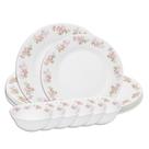 Aparelho De Jantar Jogo 18 Peças Prato Raso Sobremesa E Bowl Flowers Em Casa Tem