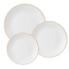 Aparelho De Jantar Jogo Pratos Porcelana Kit 18 Peças Borda Dourada Legacy Gold Luxo