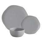 Aparelho de Jantar Kit 12 Peças Órion Cerâmica Cinza Florarte