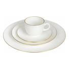 Aparelho de Jantar Opal Catarina 20 Peças Design Clássico com Borda Dourada para Cozinha e Sala de Aparelho de Jantar Opal Catarina 20 Peças Design Clássico com Borda Dourada para Cozinha e Sala de