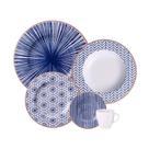 Aparelho De Jantar Tramontina Abstratta Em Porcelana Decorada 30 Peças