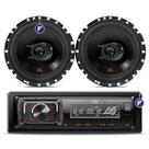 Aparelho De Som Jbl Carro Radio Automotivo Bluetooth Pendrive Sd Rádio + 02 Alto Falante Jbl 6 Pol