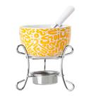Aparelho Fondue Individual em Ceramica Amarelo 3 Peças 9,5x11cm