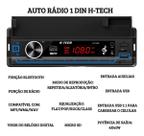 Aparelho H-Tech Radinho Usb/Sd/Aux/Bt 4X25W Sup.Celular/Controle HT-1200