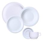 Aparelho Jantar Casal 10 Peças Versátil Porcelana Branca Germer