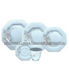 Aparelho Jantar e Chá 30 Peças Porcelana Schmidt - Dec. Romântica Prisma 2 LINHA E005