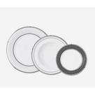 Aparelho Jantar Souvereign Silver Porcelana Borda Prata 18 Pcs Aparelho Jantar Souvereign Silver Porcelana Borda Prata 18 Pcs