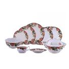 Aparelho Jantar Tropical Paradise Porcelana Borda Ouro 24 Peças
