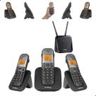 Aparelho Sem Fio Intelbras TS 5120 + 2 Ramais TS 5121 Digital com Bina Viva Voz Chip 4G Celular