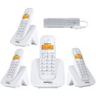 Aparelho Telefone Sem Fio 3 Ramal Bina bateria alta duração