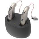 Aparelhos auditivos digitais para idosos recarregável, cancelamento de ruído, design intraauricular invisível com estojo de carregamento magnético