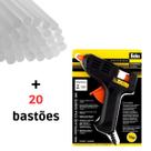 Aplicador De Cola Quente Bivolt 10w + 20 Bastões De Cola
