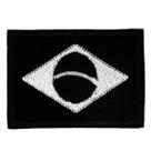 Aplique Bandeira do Brasil Preta e Branca 5x3,5cm Bordado