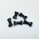 Aplique Botão Osso de Plástico Preto 2,5x1,5cm 5 unidades