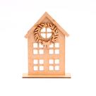 Aplique Casinha De Natal Em Mdf Cenário Enfeite Artesanato 20 x 14,5 cm
