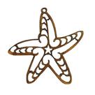 Aplique Concha Estrela 10x10cm MDF Cru Madeira