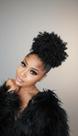 Aplique Coque Cabelo Orgânico Afro Puff Preto