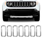 Aplique Cromado Grade Dianteira Jeep Renegade 15/18
