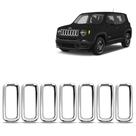 Aplique Cromado Grade Jeep Renegade 2015 a 2018 Aro Moldura