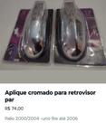 Aplique cromado para retrovisor