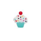 Aplique Cupcake Azul Silicone - 3,5cm - 4 Un - Artegift - Rizzo