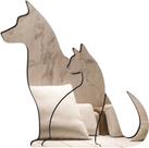 Aplique de Espelho Decorativo Acrílico Cao Gato 35x48cm 38204