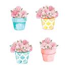 Aplique de MDF e Papel - Coleção Carinho - Flores - APM3-304
