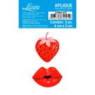 Aplique de MDF e Papel - Coleção My Sunshine - Morango e Beijo - APM4-478