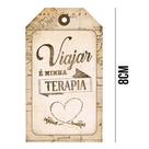 Aplique de MDF e Papel - Viajar é Minha Terapia APM8 - 1065