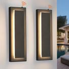 Aplique de pared LED para exterior Tewei en negro mate 3000K 2 unidades