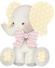 Aplique Decoupage Elefante LaÇO Apm8-963 Em Papel E Mdf 8cm Litoarte
