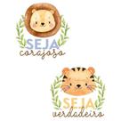 Aplique Decoupage Leão e Tigre Safari Apm4-507 em Papel e Mdf 4cm Litoarte Aplique Decoupage Leão e Tigre Safari Apm4-507 em Papel e Mdf 4cm Litoarte