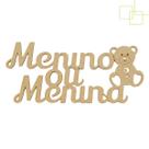 Aplique em MDF Para Decoração Parede Chá Revelação Painel Menino ou Menina 40 cm