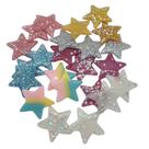 Aplique Estrela de Acrílico - com 10 unidades Sortidas