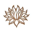 Aplique Flor de Lotus 11,5x10 Kit 6un Mdf Cru Madeira