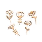 Aplique Flores I Em Mdf Cru Decoração Artesanato 5 Peças