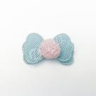 Aplique Laço Duplo C/ Pompom Azul em Poliester 4,5x3cm - 2 unidades