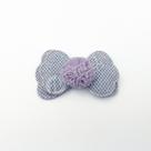 Aplique Laço Duplo C/ Pompom Lilás em Poliester 4,5x3cm - 2 unidades