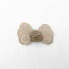 Aplique Laço Duplo C/ Pompom Marrom em Poliester 4,5x3cm - 2 unidades