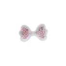Aplique Laço Incolor C/ Perola Rosa - 5,5cm - 2 Un - Artegift - Rizzo