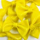 Aplique Laço Lonita de Silicone Amarelo 78x41mm 2pçs 18g