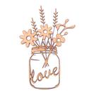 Aplique Mdf Laser Pote Flores Corações Decoração 4 Peças
