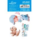 Aplique MDF Litoarte - Mon Monde Rose Bleu 17