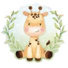 Aplique Papel Decoupage em Mdf Safari Girafa Kit 5 Un. Apm12-153 12cm Litoarte